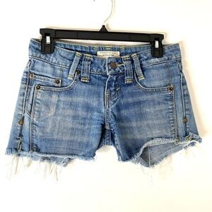 Taverniti So Jeans Low Rise Cut Off Fray Jean Shorts